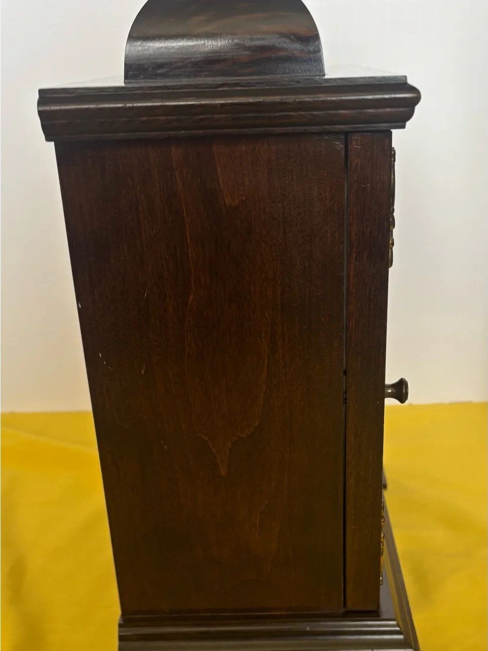 Hamilton Wood Mantel Clock with Gold-Toned Dial